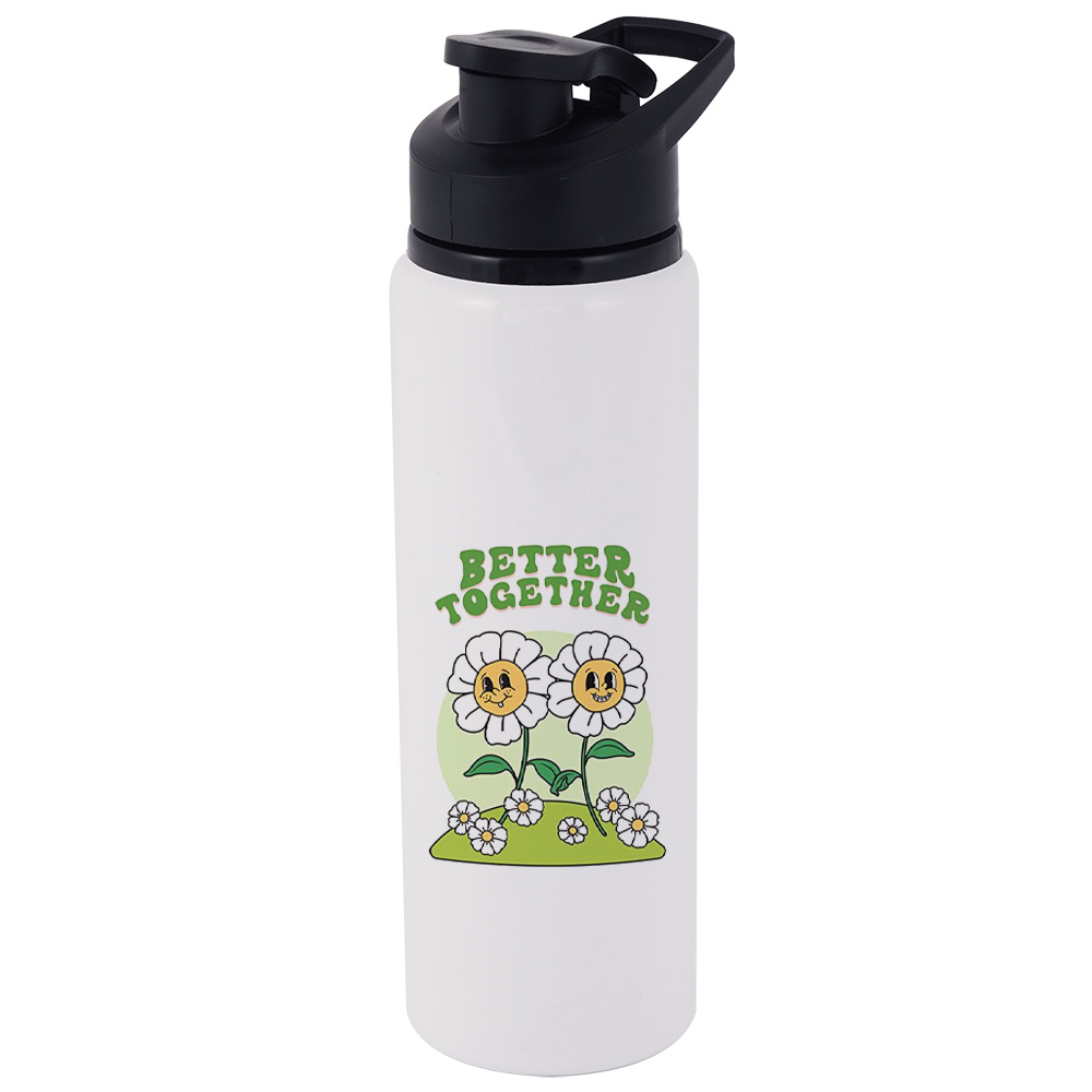 Personalised Aluminium Straw Water Bottle 600ml