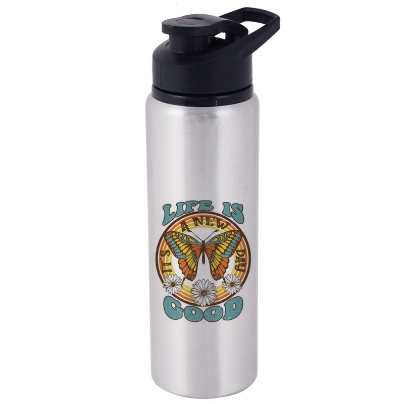 600 ml Portable Aluminum Water Bottle silver 2