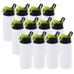 600ml Aluminum Water Bottle w Light Green Buckle 4