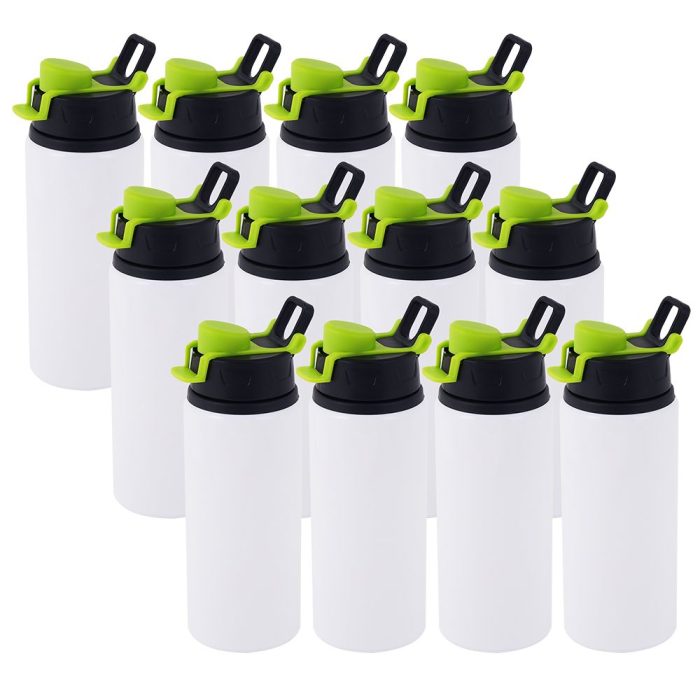 600ml Aluminum Water Bottle w Light Green Buckle 4