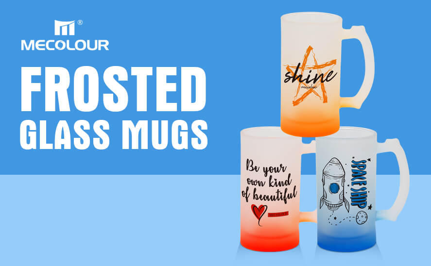 16oz Frosted glass mugs