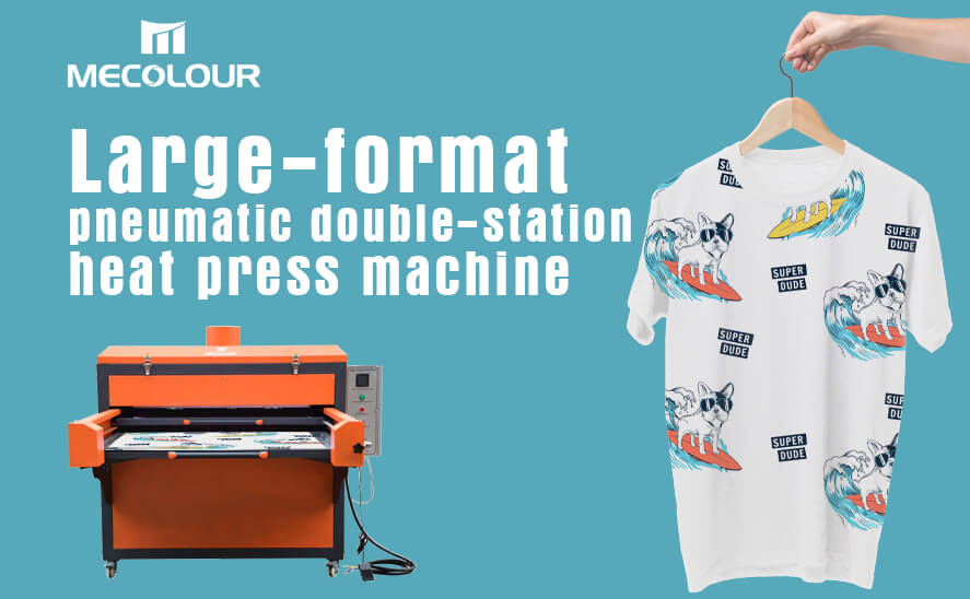 Large-format pneumatic double-station heat press machine