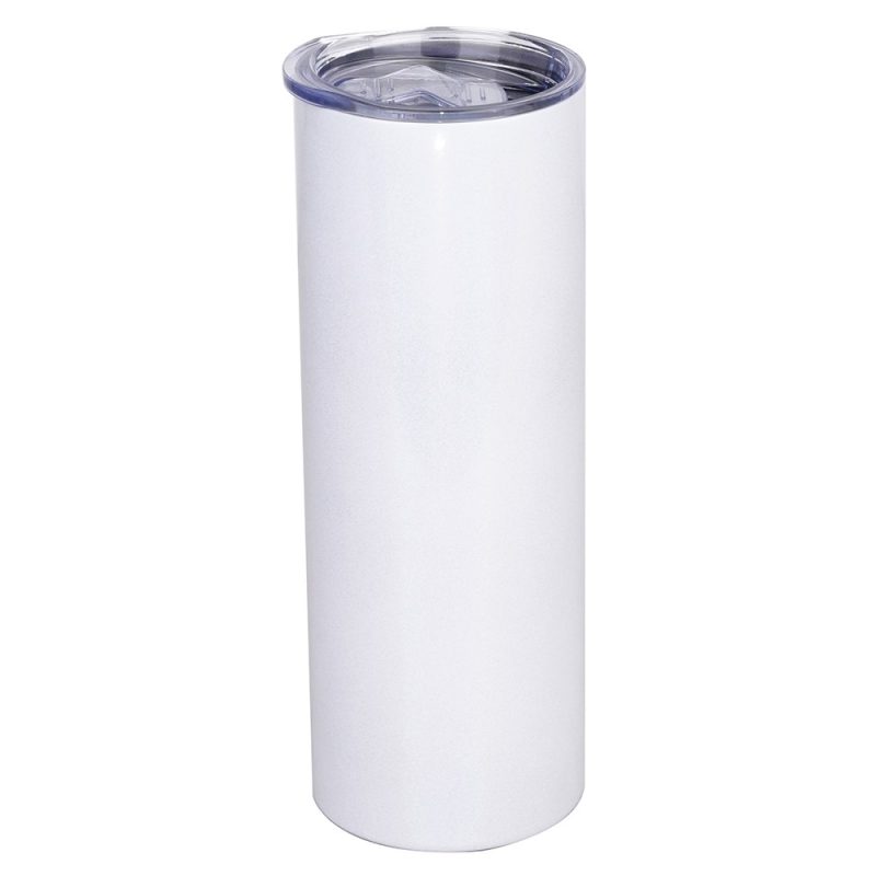 30oz white sparkling Stainless Steel Skinny Tumbler-2