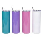 30oz white sparkling Stainless Steel Skinny Tumbler-3