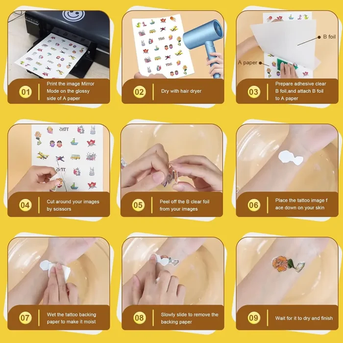 Temporary Tattoo Paper for inkjet Printers-3