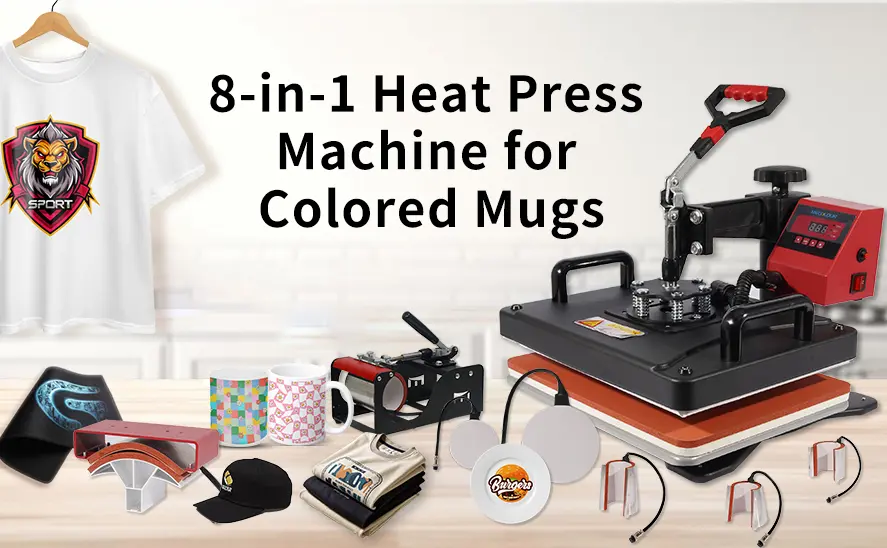 8-in-1 Heat Press Machine for Colored Mugs
