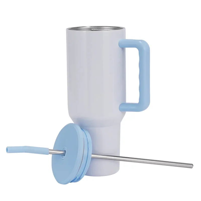 40oz tumbler with handle and straw (blue)-2