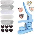 Heart-shaped rotating badge machine blue-2