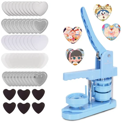 Heart-shaped rotating badge machine blue-2