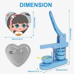 Heart-shaped rotating badge machine blue-3