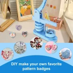Heart-shaped rotating badge machine blue-4