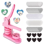 Heart-shaped rotating badge machine pink-2