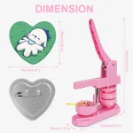 Heart-shaped rotating badge machine pink-3