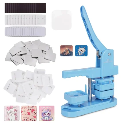 Square rotating badge machine blue-2