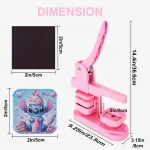 Square rotating badge machine pink-3