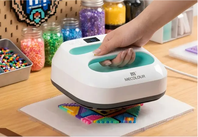 Make Perler Bead using 9x9 iron heat press