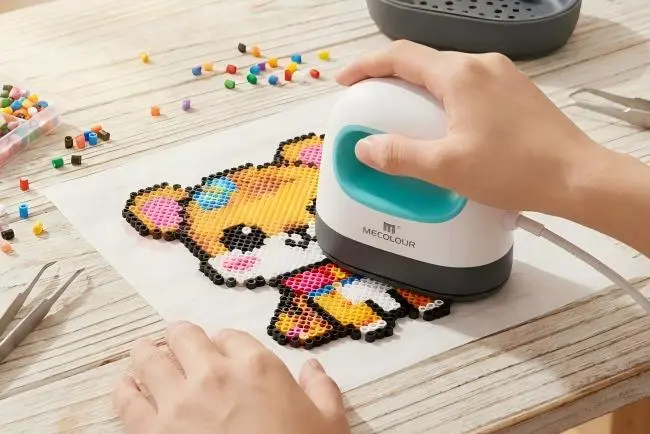 make perler bead with mini iron press